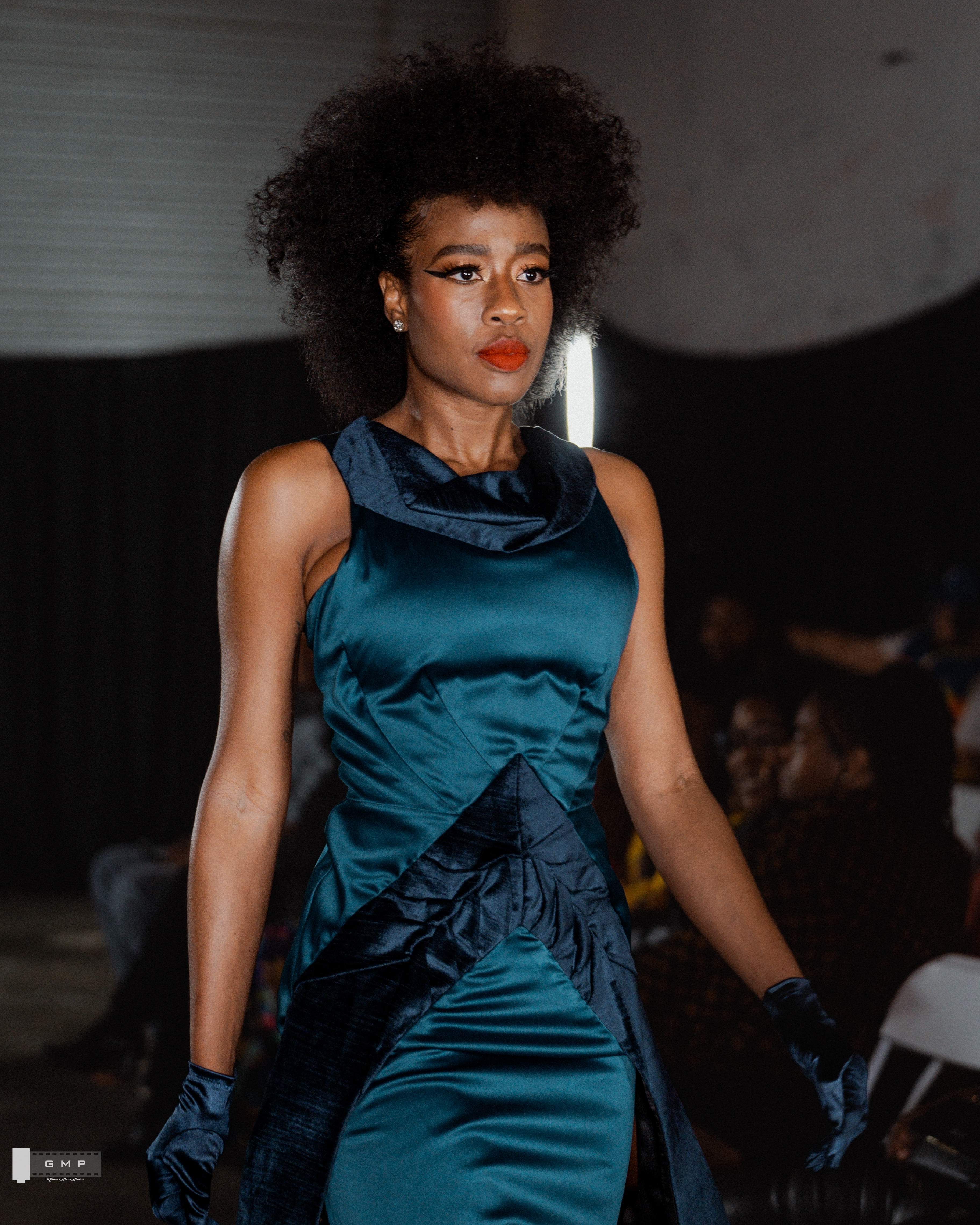 NABUHA teal structured gown